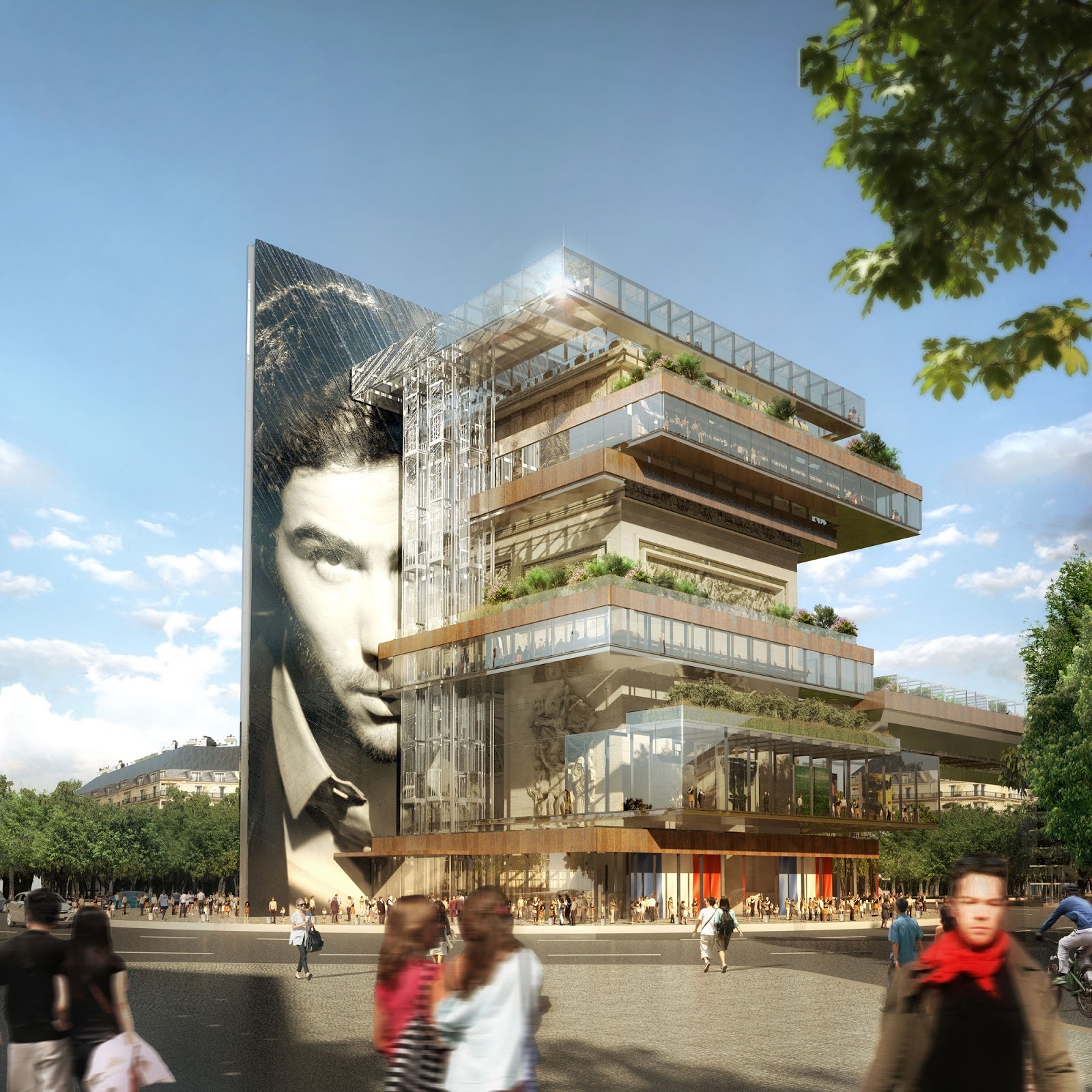 This Speculative Project Imagines A Mixed-Use Building Wrapped Around the Arc de Triomphe